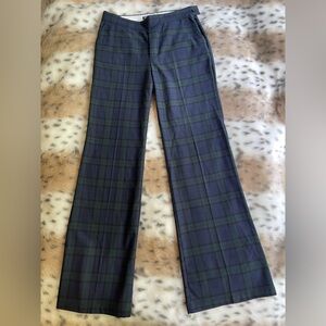 zara plaid wide-leg trousers